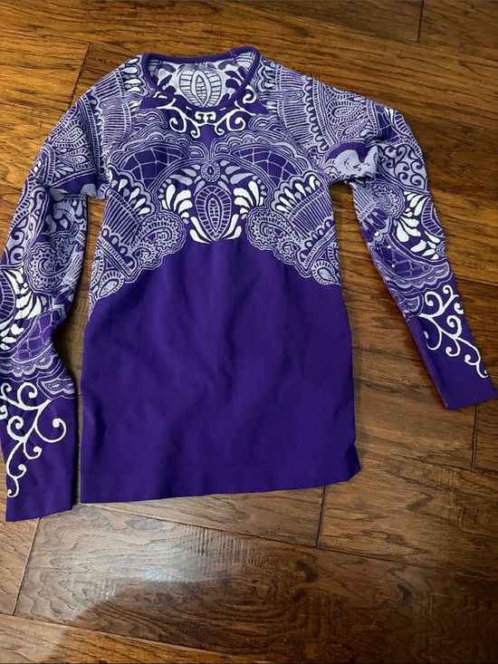 Athleta Tops - Athleta Purple and White Long Sleeve Tee with Paisley Print